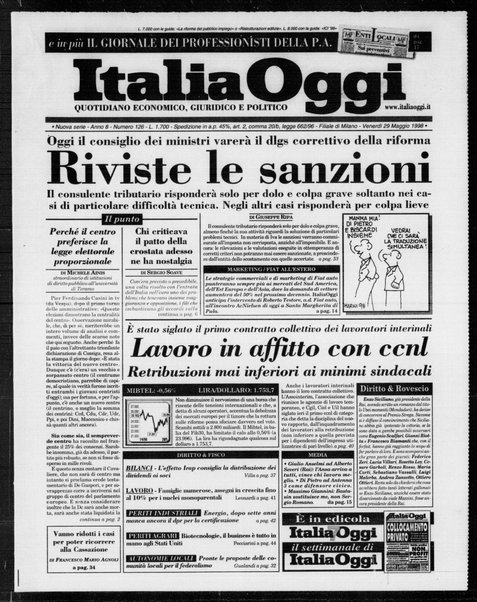 Italia oggi : quotidiano di economia finanza e politica